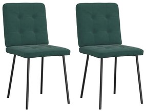 Cadeiras de jantar 2 pcs veludo verde-escuro