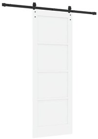 Porta Deslizante vidaXL com Conjunto de Ferragens Branco 78x211 cm Mad