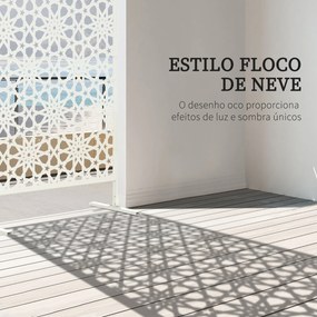 Biombo de 3 Peças Separador de Ambiente com Desenho em Flocos de Neve