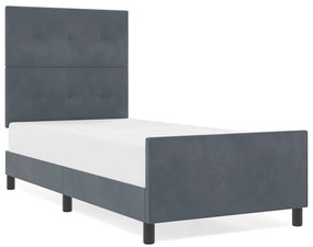 Estrutura de Cama vidaXL Cinza Escuro 80x200 cm Veludo