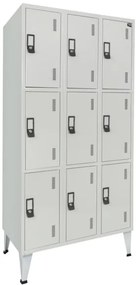 Cacifos Metálicos Triplo Cinza 9 Cacifos 1900x900x500mm Standard