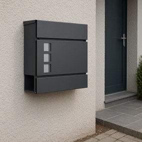 Caixa de correio com design 37 x 11 x 36,5 cm Antracite