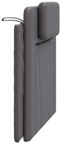 Almofadão de cabeceira 100 cm couro artificial cinzento