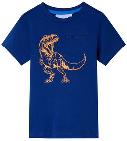 T-shirt para criança com mangas curtas azul-escuro 104