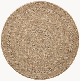 Tapete redondo de pelo curto para interior e exterior Almendro