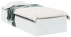 Estrutura de cama 75x190 cm derivados de madeira branco