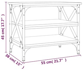 Mesa de apoio 55x38x45 cm derivados de madeira cinzento sonoma