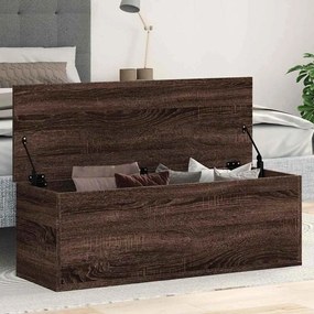 vidaXL Caixa de arrumação 102x35x35cm deriv. madeira carvalho castanho