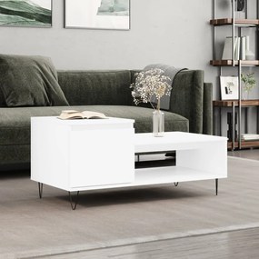 vidaXL Mesa de centro 100x50x45 cm derivados de madeira branco