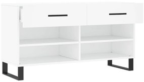 Banco Sapateira Portucale com 2 Gavetas - Branco - Design Moderno