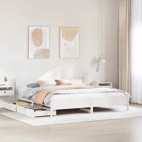 vidaXL Cama sem colchão 180x200 cm madeira de pinho maciça branco