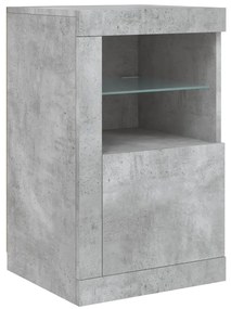 Aparador com luzes LED 163x37x67 cm cinzento cimento