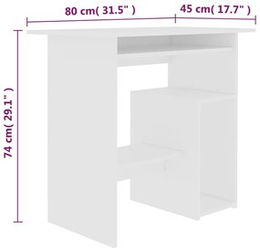 Secretária 80x45x74 cm contraplacado branco