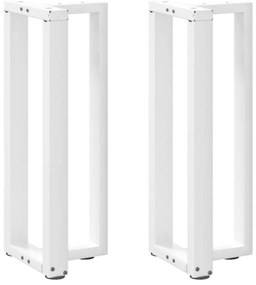 vidaXL Pés de mesa de console em forma de T, 2 peças, branco, 25x28x(72-73) cm, aço