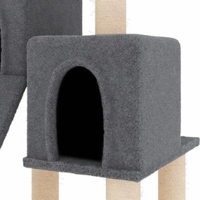 Árvore p/ gatos c/ postes arranhadores sisal 82 cm cinza-escuro