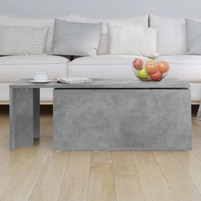 Mesa de centro 150x50x35 cm contraplacado cinzento cimento