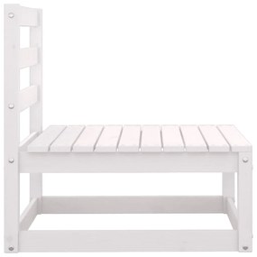2 pcs conj. lounge de jardim c/ almofadões pinho maciço branco