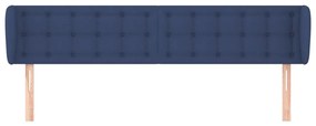 Cabeceira de cama c/ abas tecido 163x23x78/88 cm azul