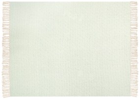 Manta de algodão verde e creme 125 x 150 cm MITYAL Beliani