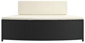 Bancos de spa com almofadões 2 pcs vime PE preto