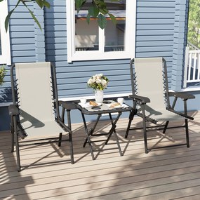 Conjunto de Mesa e Cadeiras de Jardim Móveis de Exterior Dobrável com