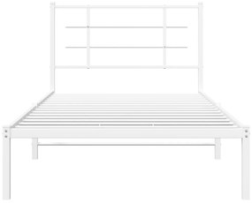 Estrutura de cama com cabeceira 100x190 cm metal branco