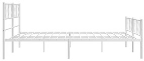 Estrutura de cama com cabeceira e pés 193x203 cm metal branco