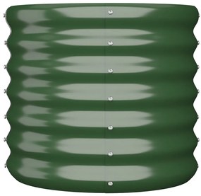 Vaso/floreira de jardim aço revestido a pó 40x40x36 cm verde