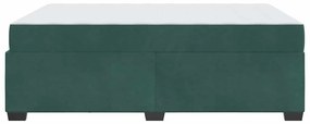 Estrutura de cama com colchão Verde-escuro 160 x 200 cm Veludo