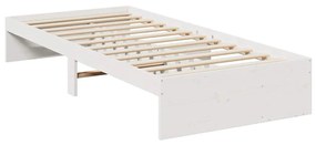 Sofá-cama sem colchão 90x190 cm madeira de pinho maciça branco