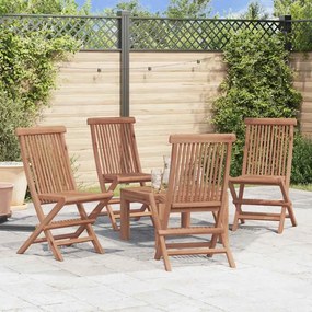 Cadeiras de jardim dobráveis 4 pcs madeira teca maciça