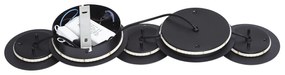 Candeeiro de Parede Moderno Preto com Dourado incl. LED 3 Níveis de Dimmerizável 5-Luzes - Sunrise 3 Moderno