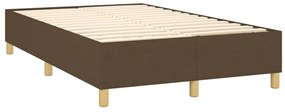 Cama com molas/colchão 120x200 cm tecido castanho-escuro