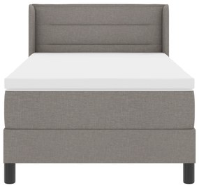 Cama Box Spring vidaXL com Colchão Taupe 80x200 cm Tecido