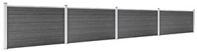 Conjunto de painéis de vedação WPC 699x105 cm preto
