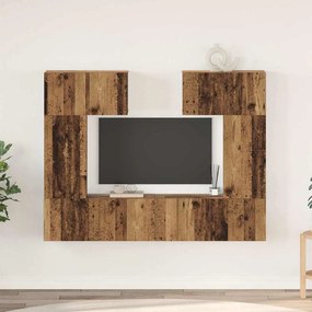 vidaXL Conjunto de móvel de TV 6 pcs Madeira antiga 80 x 30 x 30 cm