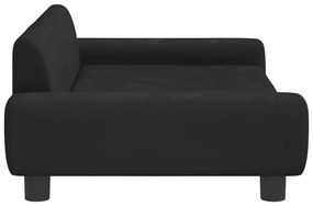 Sofá infantil 100x54x33 cm veludo preto