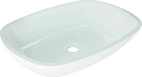 Mexen Araks lavatório de vidro sobre bancada 54 x 39 cm, branco - 24155430