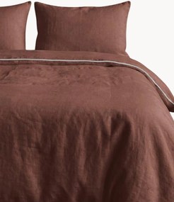 Conjunto de roupa de cama em linho Chocolate White, conjunto de 2