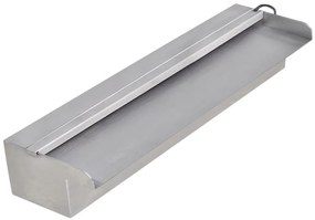 Fonte para piscina retangular com LEDs 45 cm aço inoxidável