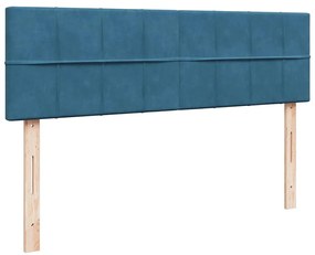 Estrutura de cama otomana com colchão 160x200 cm azul escuro