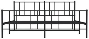 Estrutura de cama sem colchão com pés 180x200 cm preto