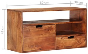 Móvel de TV 80x30x42 cm madeira de acácia maciça