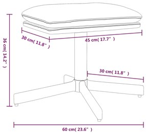 Apoio de pés 60x60x36 cm couro artificial cor creme