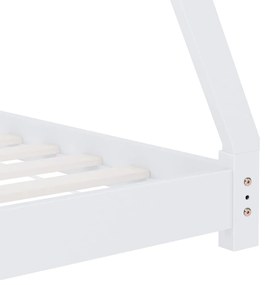 Estrutura de cama para crianças 80x160 cm pinho maciço branco