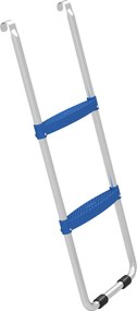 SPORTNOW Escada para Trampolim 2 Degraus Largos com Gancho Universal, Estrutura em Aço Galvanizado, Capacidade 150 kg, 97x32x7 cm, Azul | Aosom Portugal