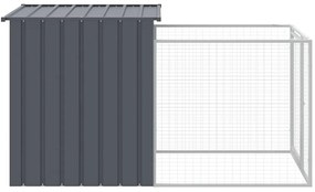 Casota para cães com parque aço galvanizado antracite
