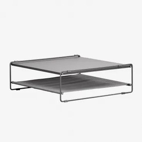 Mesa Auxiliar Para Jardim Conversível Em Puff Em Aço Amaro Cinza - Sklum
