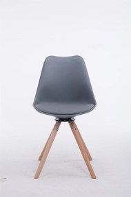 Cadeira de cozinha e sala de jantar Troyes com estrutura cor Natural 48 x 84 x 56 cm Cinzento