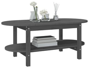Mesa de centro 110x55x45 cm madeira de pinho maciça cinzento